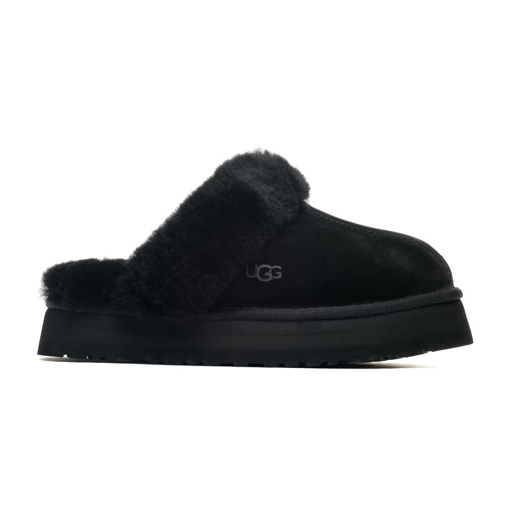 Buty UGG W Disquette, damskie kapcie zamszowe czarne 1122550-BLK 39