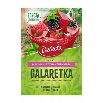 Galaretka 50g smak malina, jeżyna i żurawina Delecta