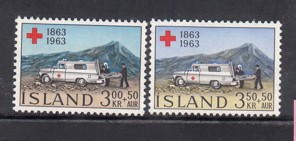ISLANDIA Mi 375-376 CZERWONY KRZYŻ seria z 1963