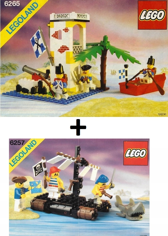 Klocki LEGO PIRATES zestaw 6257 i 6265 Castaway's Raft i Sabre Island 2 szt