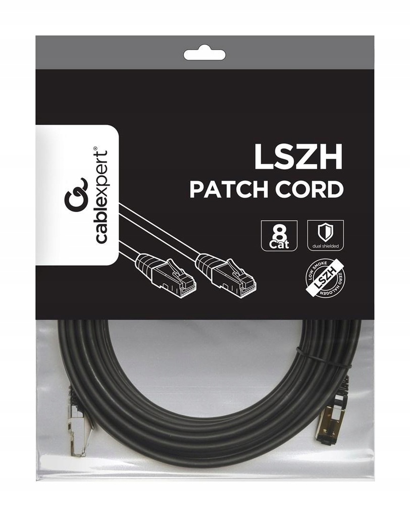 GEMBIRD PATCHCORD S/FTP RJ45 KAT.8 LSZH 15M CZARNY