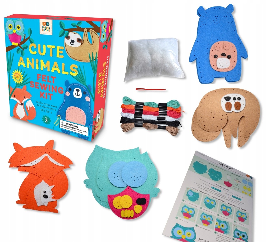 ZABAWKI DLA DZIECI 3+ FILCOWE ZWIERZĘTA DO SZYCIA KREATYWNY ZESTAW