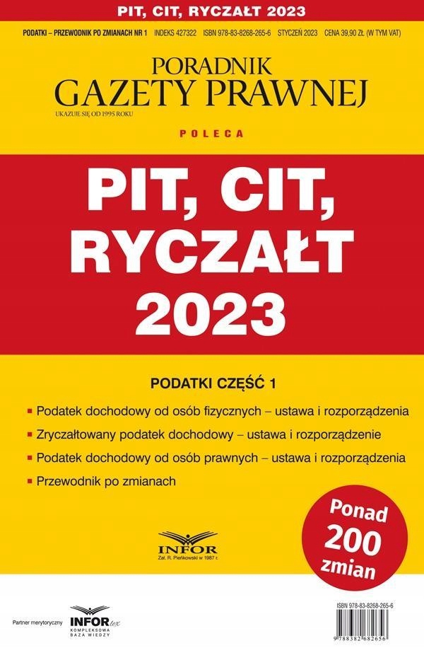 PIT CIT RYCZAŁT 2023. PODATKI-PRZEWODNIK