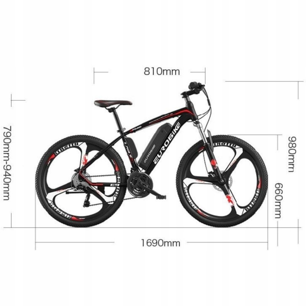 Rower Elektryczny EUROBIKE MTB 26 Cali 5 TRYBÓW 10759352916