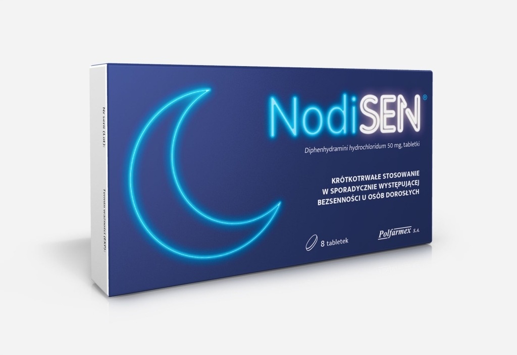 NODISEN 50 mg, 8 tabletek Data ważności 05/2025