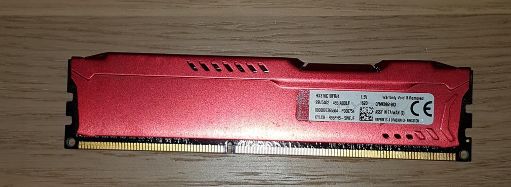 HyperX Fury 4GB DDR3, 1600MHz, CL10 HX316C10FR/4