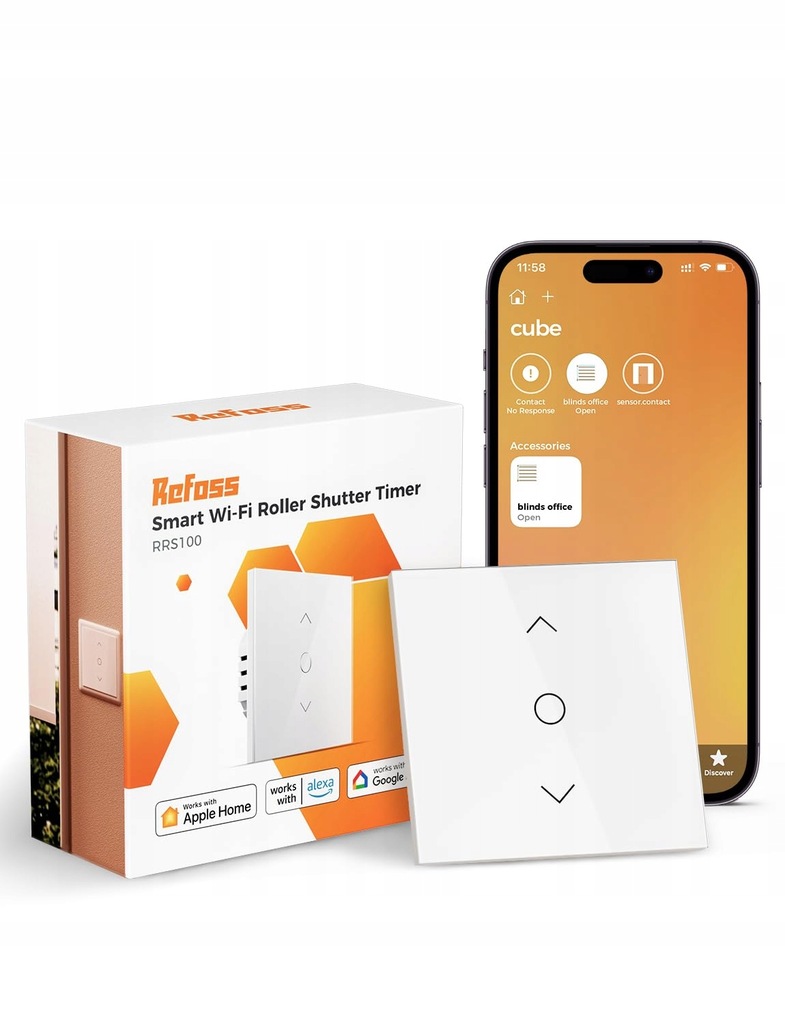 Inteligentny przełącznik rolet WLAN, Refoss RRS100 (Alexa, Siri, Google)