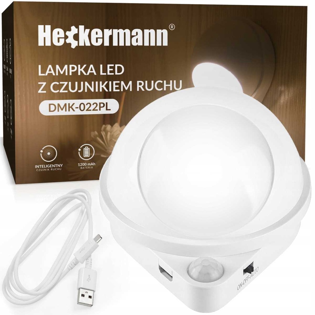 Lampa z detektorem ruchu okrągła Heckermann DMK-022PL WARM