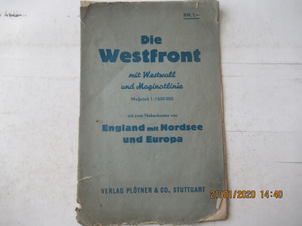 MAPA DIE WESTFRONT MIT WESTWAL UND MAGINOTLINIE 39