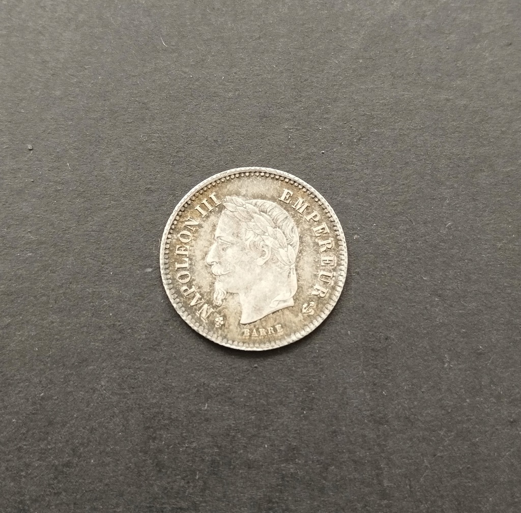 Moneta Imperium Francuskie z 1867 roku 20 cent