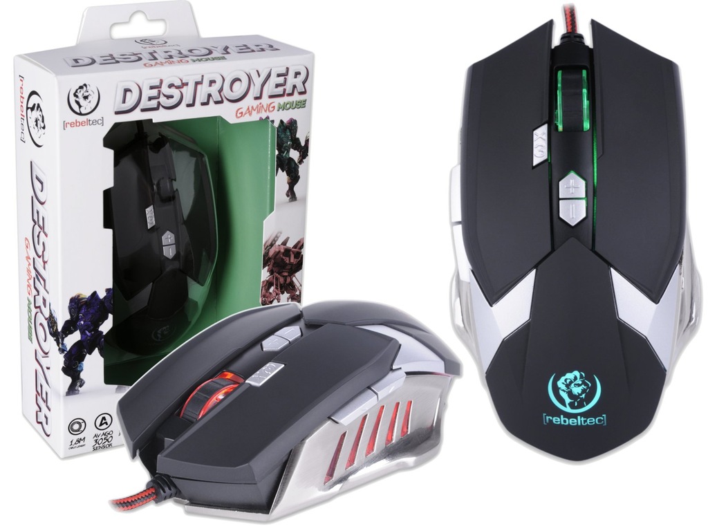 MYSZ GRACZA AVAGO Rebeltec DESTROYER LED USB CS:GO