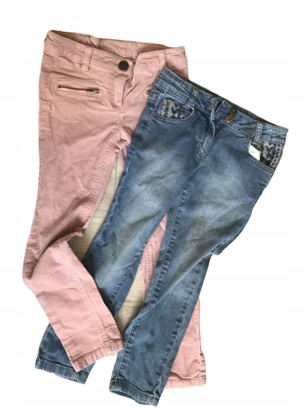 2PAK spodnie jeans 116-122 RURKI NEXT