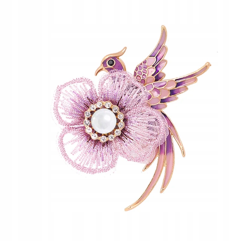 Chinese Style Cloth Flower Swallow Bird Brooch Pins for Women Vintage