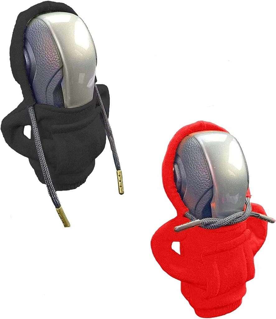 Bluza z kapturem osłona na gałkę zmiany biegów 2szt czerwona czarna