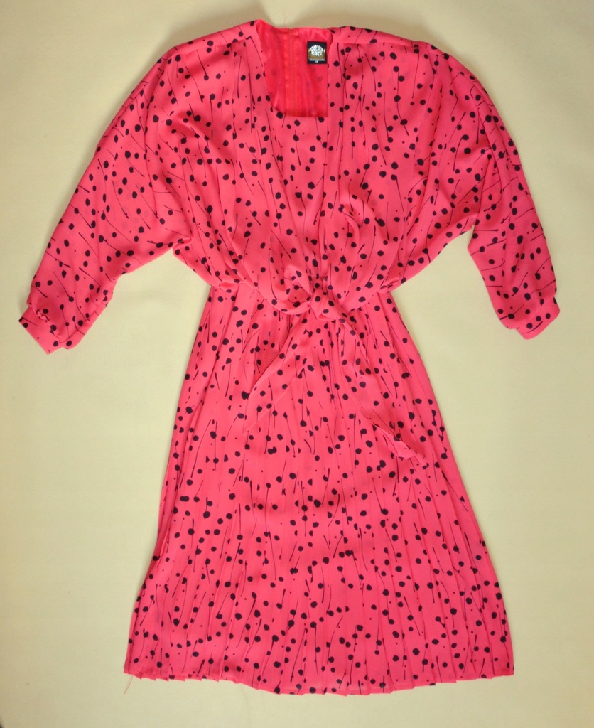 C&A plisowana sukienka w grochy vintage M / L