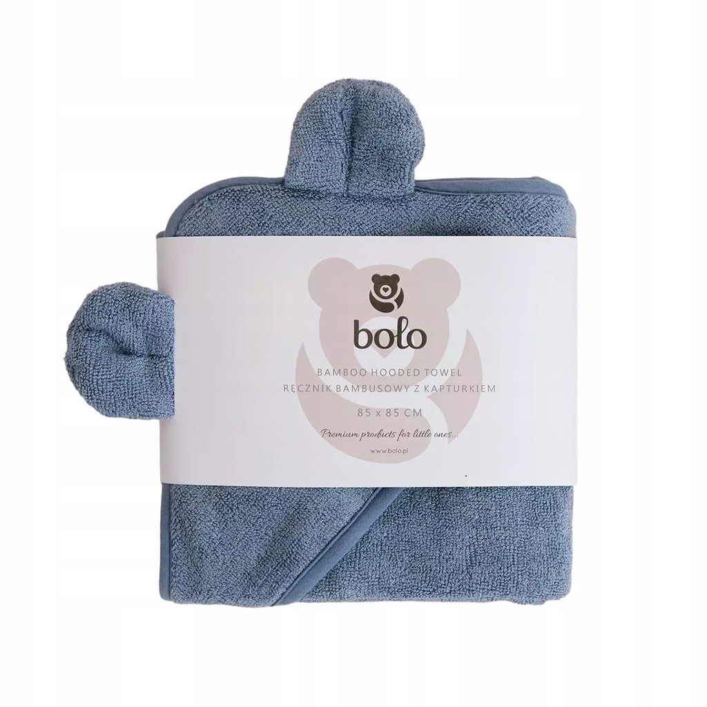 Ręcznik bambusowy z kapturkiem BOLO 85x85 niebiesk