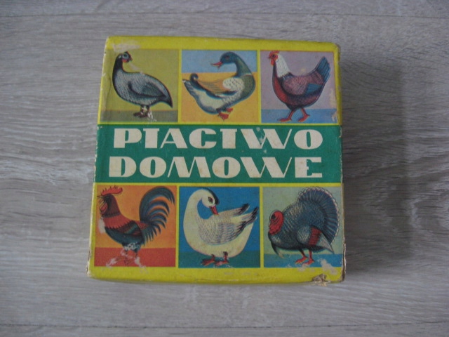 STARA ZABAWKA KLOCKI PTACTWO DOMOWE PRL