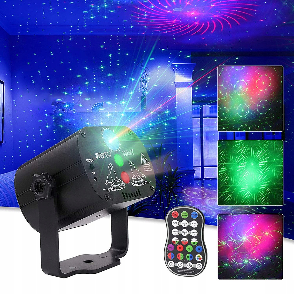 60 WZORÓW RGB DISCO LIGHT LASEROWA RGB Narodzenie