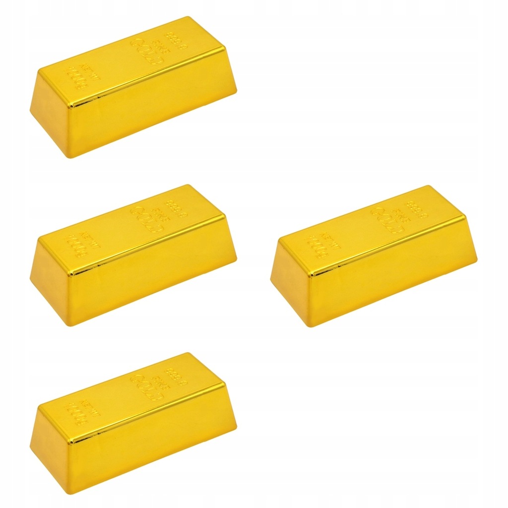 Artificial Gold Bar Plastic Gold Bar Toy Coin 4 Pc 13434021981
