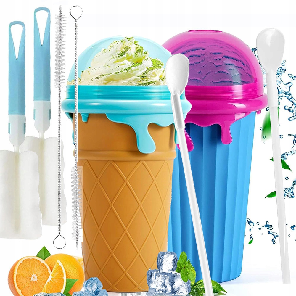 2X KUBEK DO EKSPRESU DO LODÓW, KUBEK Z LODEM I ŁYŻKĄ 2 W 1, WYCISNĄĆ KUBEK