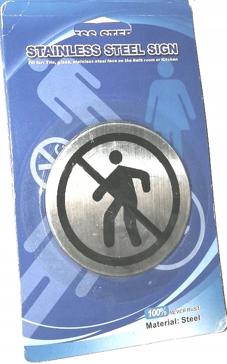metalowa tablica samoprzylepna zakaz wejścia stop