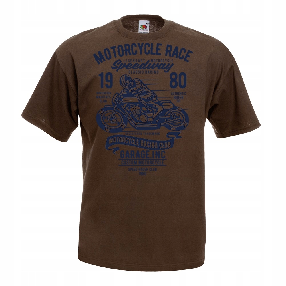 Koszulka motocykl motor motocyklista kask XL brązo