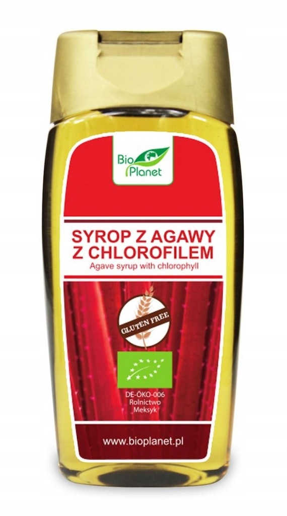 SYROP Z AGAWY Z CHLOROFILEM BEZGLUTENOWY BIO 350 g