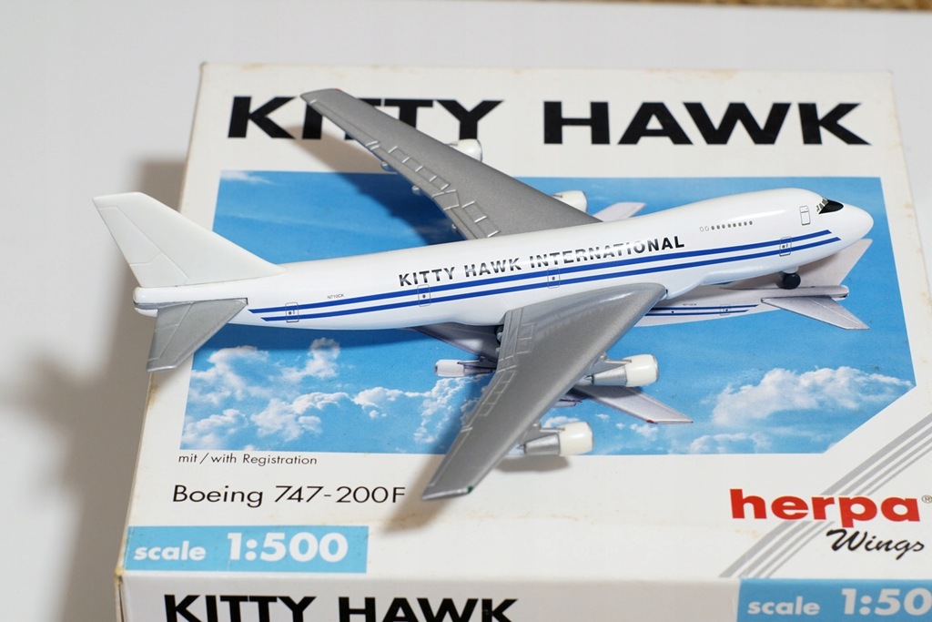KITTY HAWK｜BOEING747-200F ｜herpa｜1:500 Herpa Airline Plane 1/500 - Boeing 747 200F Kitty Hawk | eBay