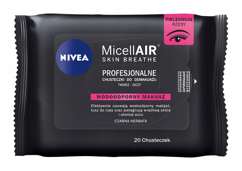 Nivea Chusteczki micelarne z Czarną Herbatą 1op.20