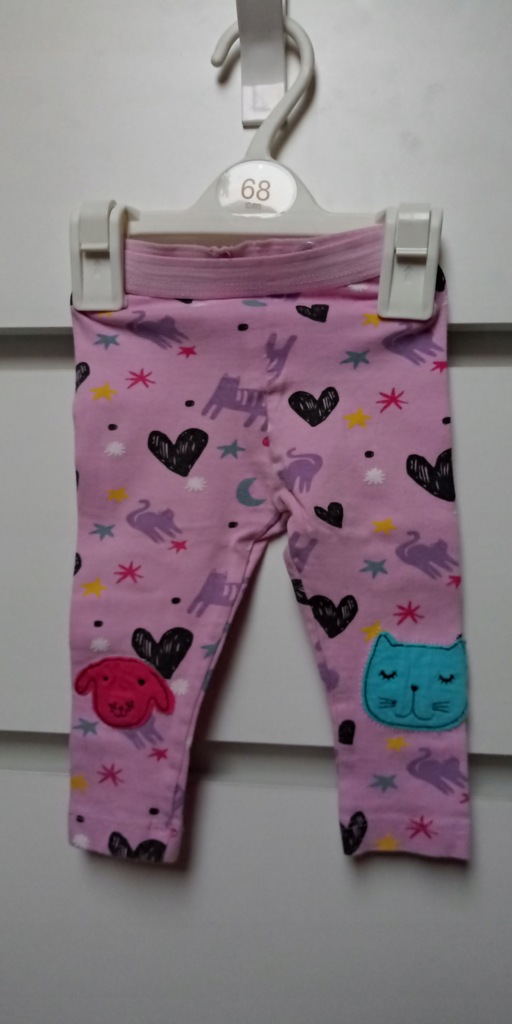 5.10.15 legginsy piesek kotek 68 74 naszywki