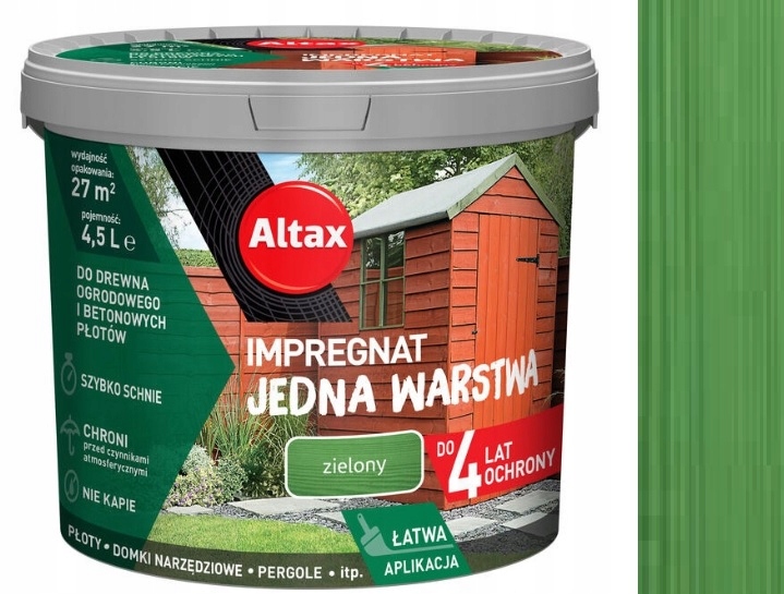 ALTAX IMPREGNAT DO DREWNA OGRODOWEGO 4,5L ZIELONY