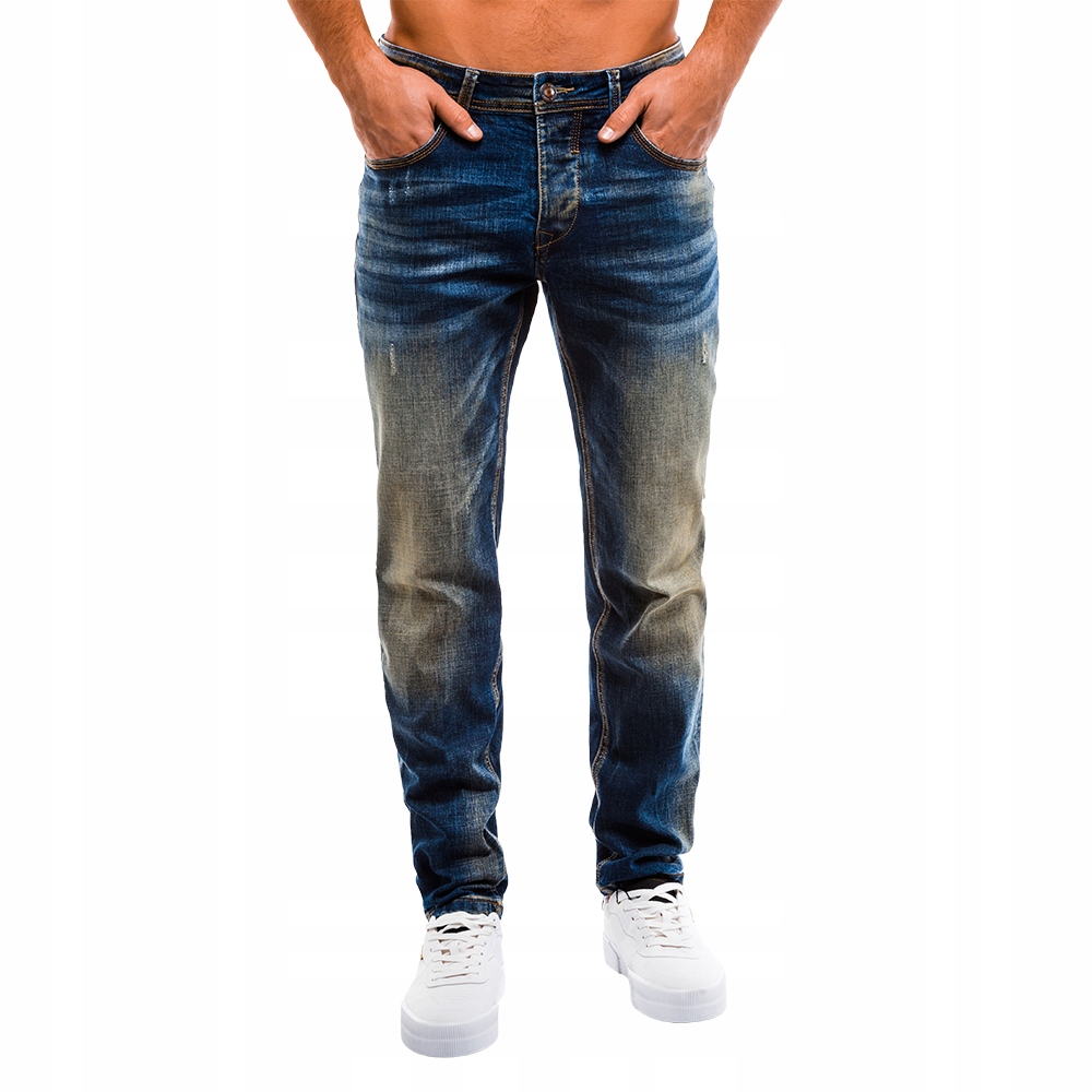 OMBRE Spodnie męskie jeansowe P860 niebieskie S