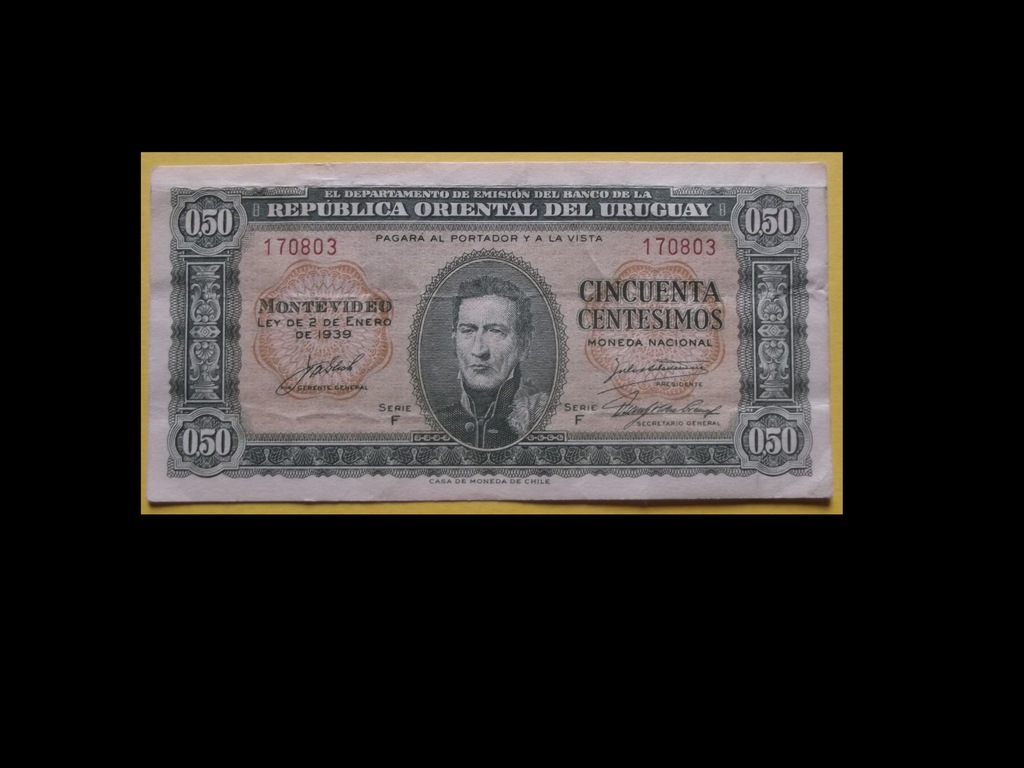 0,50 centesimos 1939 / seria F - URUGWAJ