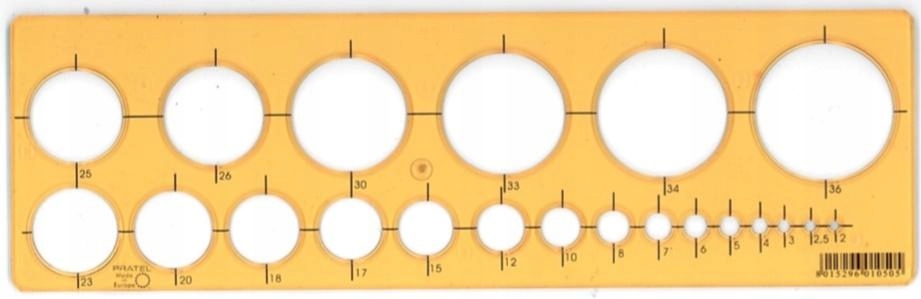 Szablon do kreślenia okręgów 2-36 mm PRATEL +ZAKŁA