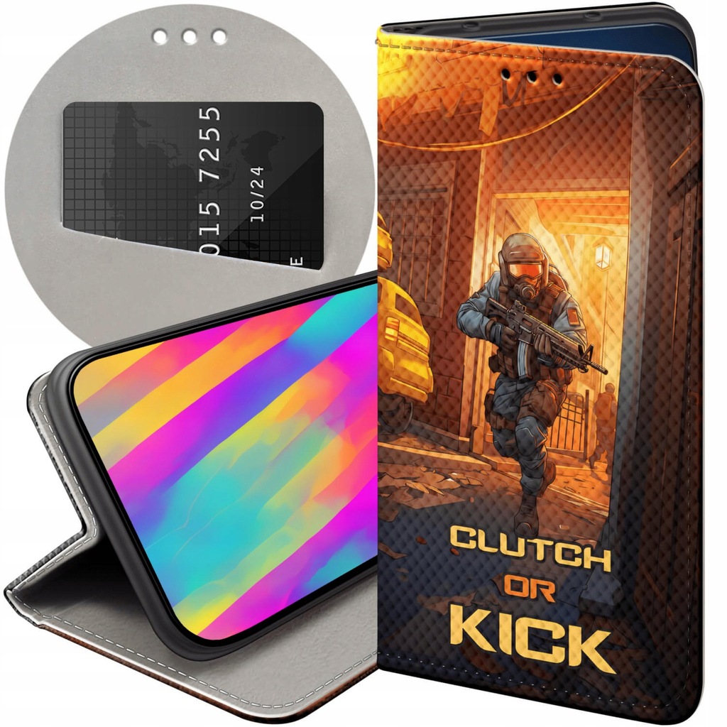 ETUI Z KLAPKĄ DO REDMI NOTE 12 5G / POCO X5 WZORY CS GO COUNTER-STRIKE CASE