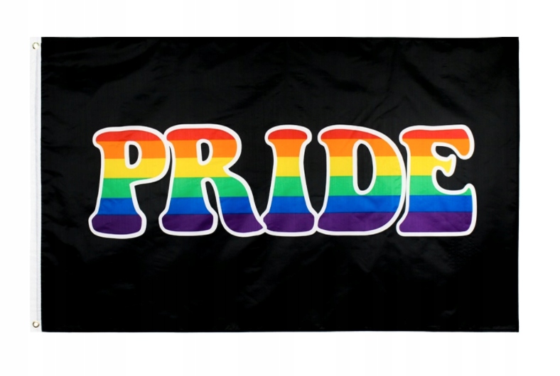 Duża, czarna flaga PRIDE LGBT 90x150 cm