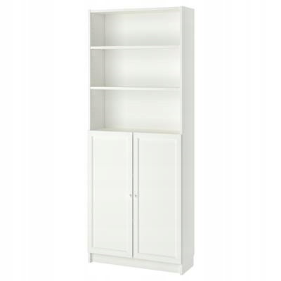 IKEA BILLY OXBERG Regał z drzwiami, biały 80x30x20