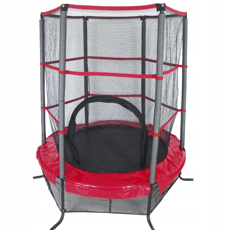 Trampolina Z Siatką Czarno-Czerwona o śr. 137 cm