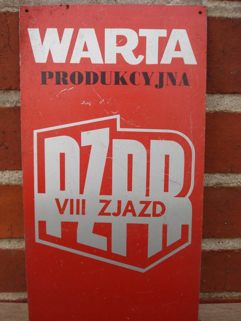 WARTA PRODUKCYJNA VIII ZJAZD PZPR TABLICZKA PRL