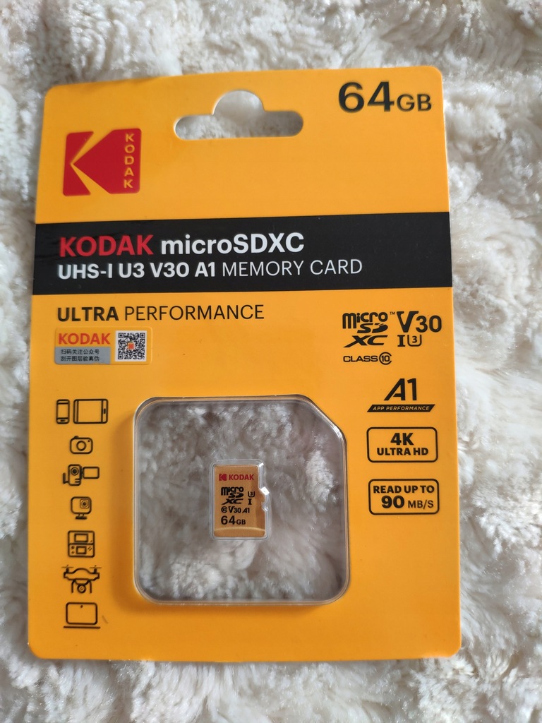 Karta pamięci MicroSD Kodak 64GB klasa 10 U3