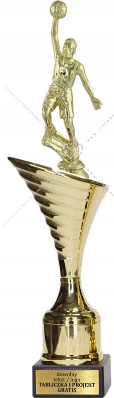 Piękny złoty puchar z figurką Koszykówka 35 cm + GRAWER GRATIS