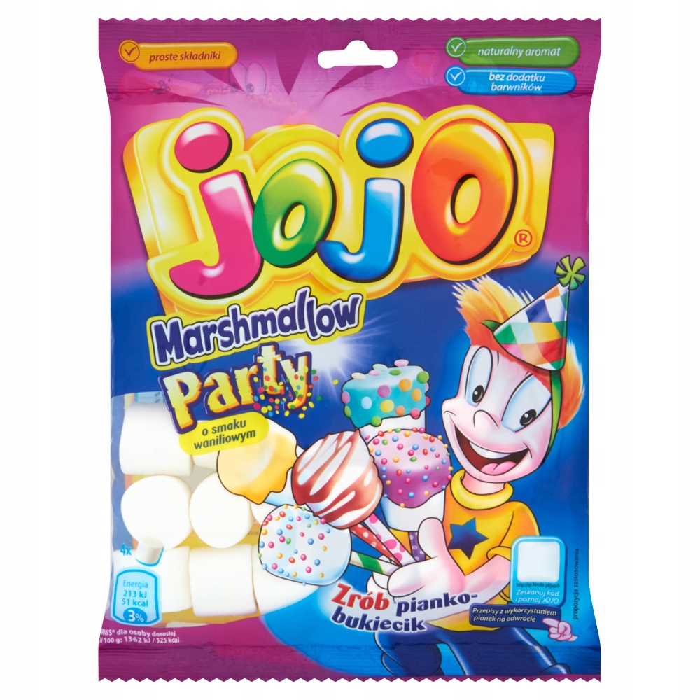 OUTLET Jojo Marshmallow Party Pianki o smaku waniliowym 180 g