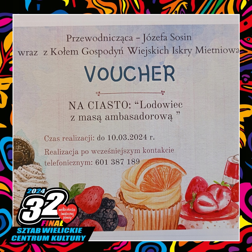 Voucher na ciasto "lodowiec z masą ambasadorową"