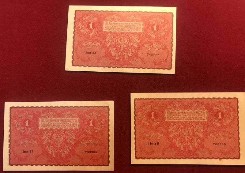 1 marka polska 1919r I unc seria CA