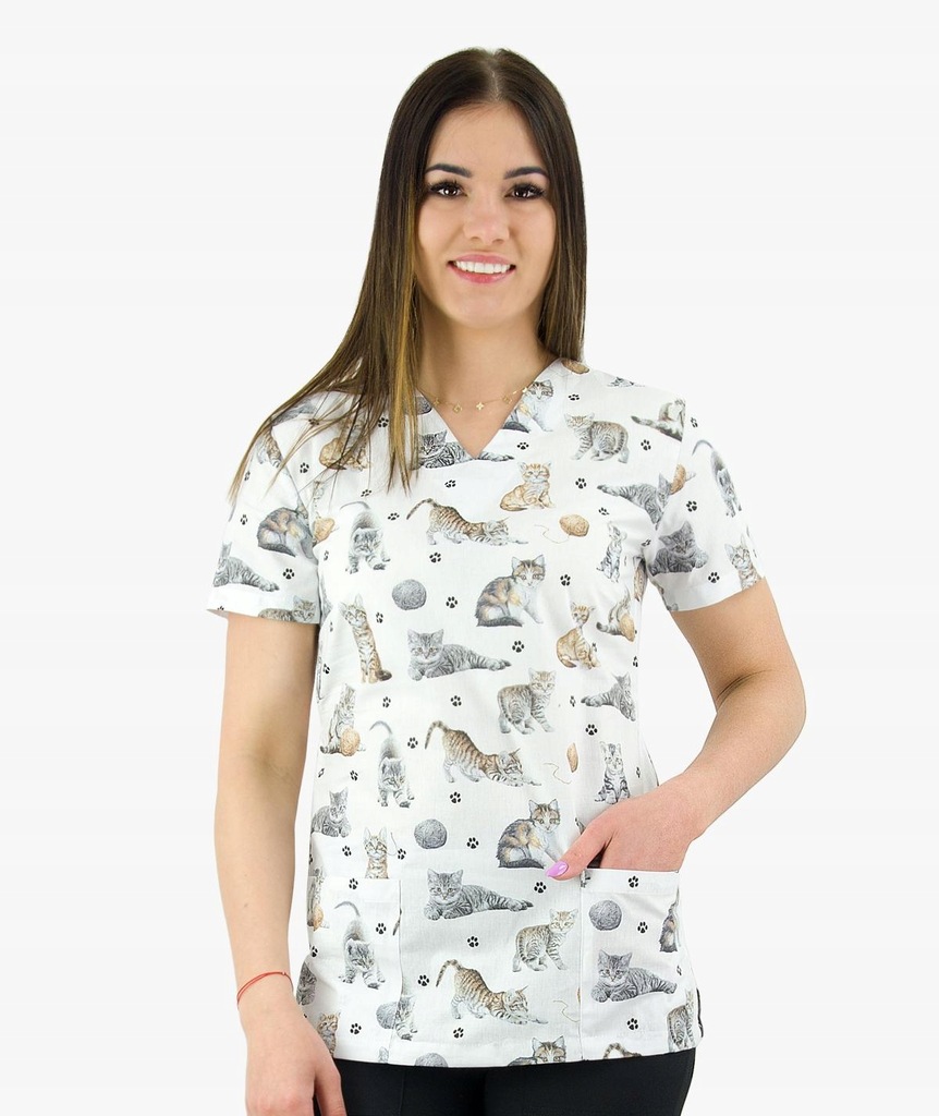 Odzież medyczna bluza we wzorki kotki 3XL