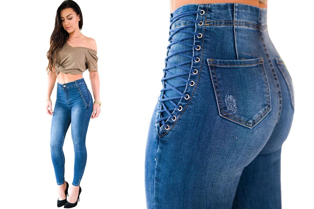 DAMSKIE SPODNIE RURKI JEANSY DUŻY ROZMIAR 4XL 48