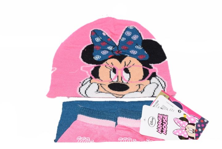 CZAPKA SZALIK RĘKAWICZKI ZESTAW DISNEY MINNIE 3-4