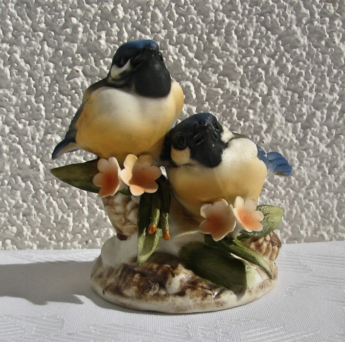 Dwa ptaszki ptaki * figurka porcelanowa * Capodimonte Italy
