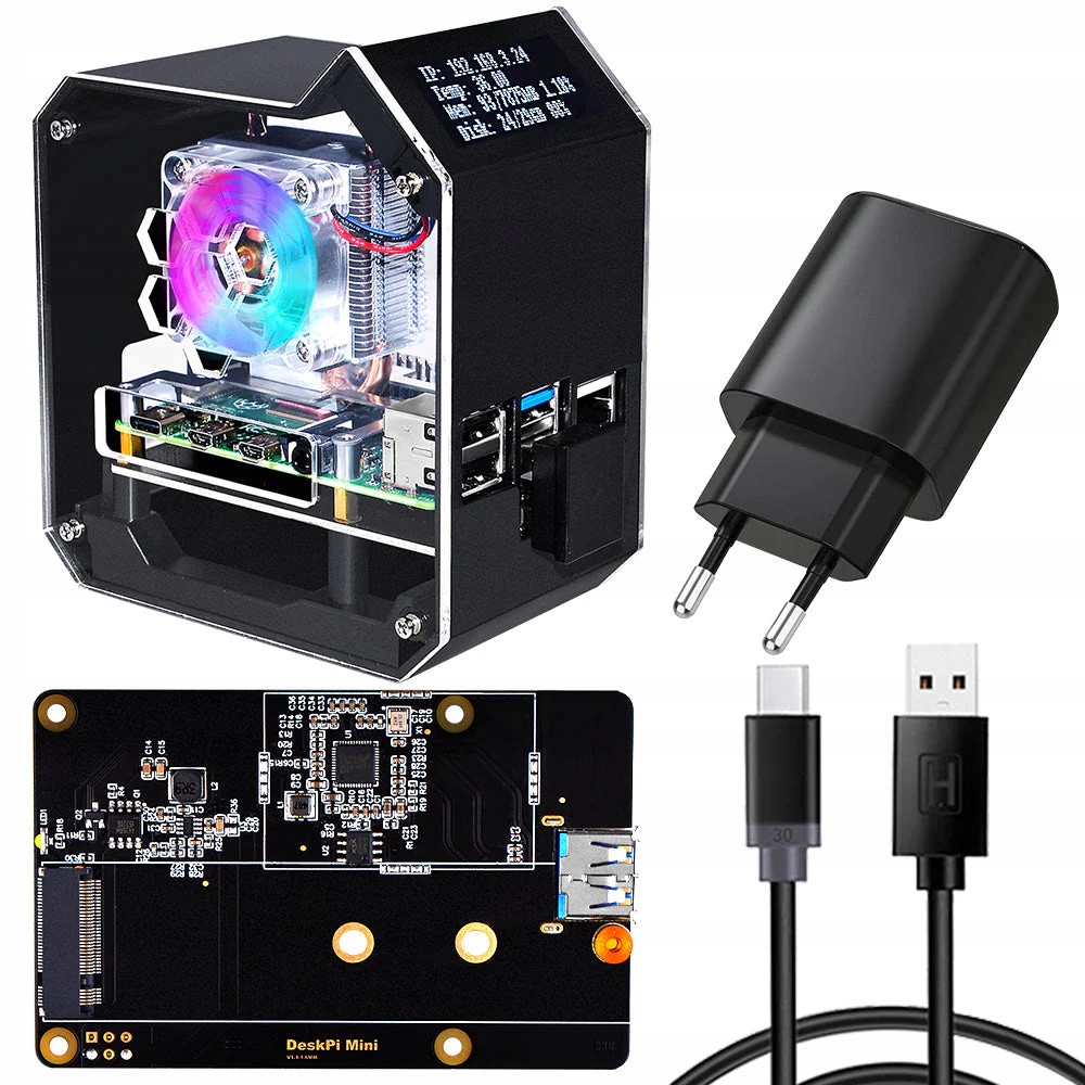 Obudowa do Raspberry Pi 4B , płyta rozszerzeń M.2 SATA SSD Adapter N01 wen