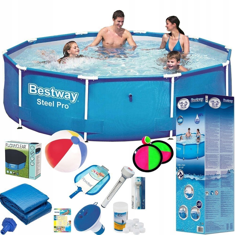 BASEN OGRODOWY STELAŻOWY Bestway 305x76 MAX 15w1 - 9184285384 ...